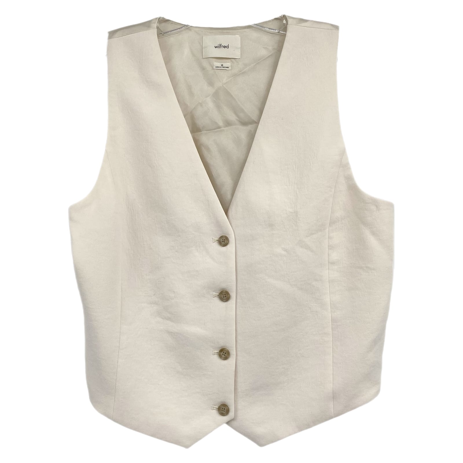 Wilfred Cream Classic Button-Up Vest | Women’s Size 12